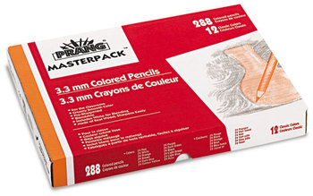 Prang® Colored Pencil Sets,  3.3 mm, 12 Asstd Colors, 288 Pencils/Box