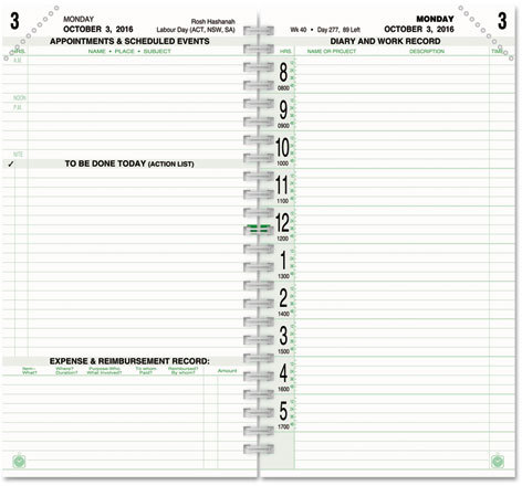 Day Timer One Page Per Day Wirebound Planner Refills, 3 1/2 x 6 1/2, Daily