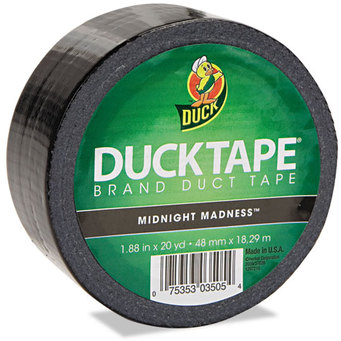 Duck® Colored Duct Tape,  9 mil, 1.88" x 20 yds, 3" Core, Black