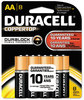 A Picture of product DUR-MN1500B8Z Duracell® CopperTop® Alkaline Batteries with Duralock Power Preserve™ Technology,  AA, 8/Pk