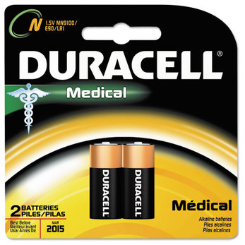 Duracell® Coppertop Alkaline Medical Battery, N, 1.5V, 2/Pk