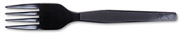Dixie® Plastic Cutlery,  Heavy Mediumweight Forks, Black, 1000 per Carton
