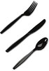 A Picture of product DXE-KM507 Dixie® Plastic Cutlery,  Heavy Mediumweight Knives, Black, 100/Box, 10 Boxes/Carton