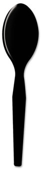 Dixie® Plastic Cutlery,  Heavy Mediumweight Teaspoons, Black, 1000/Carton
