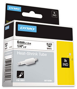 DYMO® Rhino Industrial Label Cartridges,  1/4" x 5 ft, White/Black Print