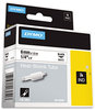 A Picture of product DYM-18051 DYMO® Rhino Industrial Label Cartridges,  1/4" x 5 ft, White/Black Print