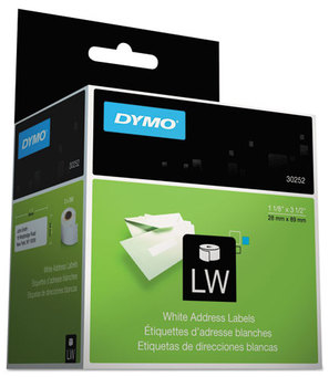 DYMO® Labels for LabelWriter® Label Printers,  1 1/8 x 3 1/2, White, 350 Labels/Roll, 2 Rolls/Pack
