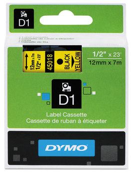 DYMO® D1 Polyester High-Performance Labels,  1/2" x 23 ft, Yellow