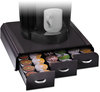 A Picture of product EMS-TRY01BLK Mind Reader Anchor Triple Drawer Single-Serve Coffee Organizer,  13 23/50 x 12 87/100 x 2 18/25
