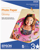 A Picture of product EPS-S041271 Epson® Glossy Photo Paper,  52 lbs, Glossy, 8-1/2 x 11, 100 Sheets/Pack