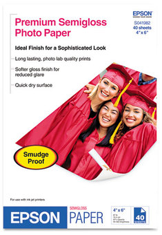 Epson® Premium Semigloss Photo Paper,  4 x 6, 40 Sheets