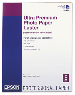 Epson® Ultra Premium Photo Paper,  Luster, 17 x 22, 25 Sheets/Pack