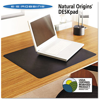 ES Robbins® Natural Origins® Desk Pad,  24 x 19, Matte, Black