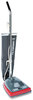 A Picture of product EUR-SC679J Sanitaire® Commercial Lightweight Upright Vacuum,  Bag-Style, 12lb, Gray/Red