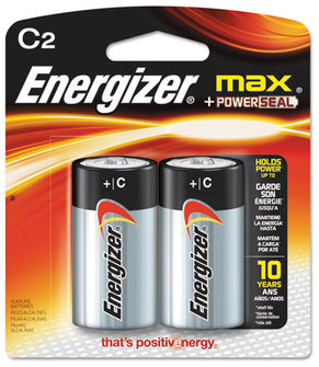 Energizer® MAX® Alkaline Batteries,  C, 2 Batteries/Pack