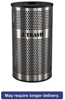 Ex-Cell Stainless Steel Trash Receptacle,  33gal, Stainless Steel