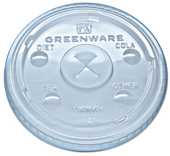 Fabri-Kal® Kal-Clear® and Nexclear® Drink Cup Lids,  Straw Slot, F/12-24 oz Cups, Clear, Plastic,1000/Carton