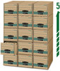 A Picture of product FEL-1231101 Bankers Box® STOR/DRAWER® STEEL PLUS™ Extra Space-Savings Storage Drawers Letter Files, 14" x 25.5" 11.5", Kraft/Green, 6/Carton