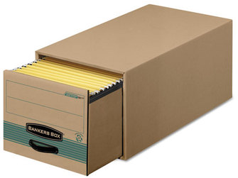 Bankers Box® STOR/DRAWER® STEEL PLUS™ Extra Space-Savings Storage Drawers Letter Files, 14" x 25.5" 11.5", Kraft/Green, 6/Carton