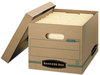 A Picture of product FEL-1277601 Bankers Box® STOR/FILE™ Basic-Duty Storage Boxes Letter/Legal Files, 12.5" x 16.25" 10.5", Kraft/Green, 12/Carton