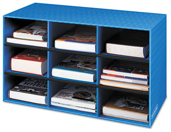 Bankers Box® Classroom Cubby Literature Sorter, 9 Compartments, 28.25 x 13 16, Blue