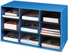 A Picture of product FEL-3380701 Bankers Box® Classroom Cubby Literature Sorter, 9 Compartments, 28.25 x 13 16, Blue