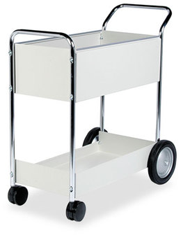 Fellowes® Steel Mail Cart,  150-Folder Capacity, 20w x 40-1/2d x 39h, Dove Gray