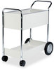 A Picture of product FEL-40922 Fellowes® Steel Mail Cart,  150-Folder Capacity, 20w x 40-1/2d x 39h, Dove Gray