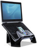 A Picture of product FEL-8020201 Fellowes® Smart Suites™ Laptop Riser with USB 13.13" x 10.63" 7.5", Black/Clear