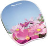 A Picture of product FEL-9179001 Fellowes® Photo Gel Supports with Microban® Protection Mouse Pad Wrist Rest 9.25 x 7.87, Pink Flowers Design