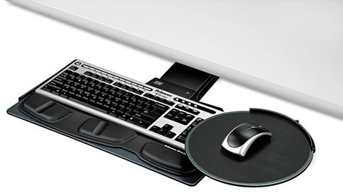 Fellowes 93841 Adjustable Standard Keyboard Platform Graphite/Black 20-1/4w x 11-1/8d 