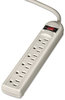 A Picture of product FEL-99028 Fellowes® Six-Outlet Power Strip 6 Outlets, ft Cord, Platinum