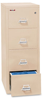 FireKing® Four-Drawer Insulated Vertical File,  20-13/16 x 31-9/16, UL 350° for Fire, Parchment