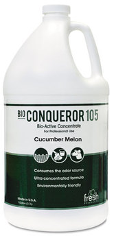 Fresh Products Bio Conqueror 105 Enzymatic Odor Counteractant Concentrate,  Cucumber Melon, 1 Quart, 12/Carton