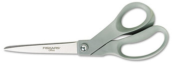 Fiskars® Contoured Performance Scissors,  8 in. Length, Stainless Steel, Bent, Gray