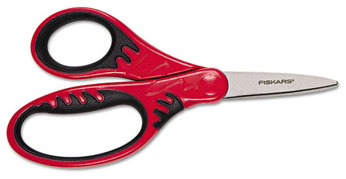 Fiskars® Kids/Student Softgrip® Scissors,  5" Length, 1-3/4" Cut, Pointed Tip, Assorted