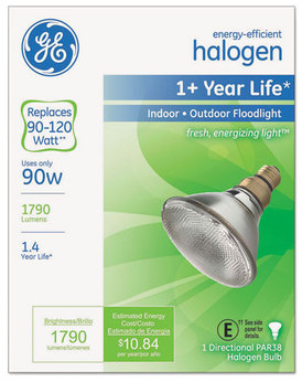 GE Energy-Efficient Halogen Bulb,  90 Watts, Crisp White