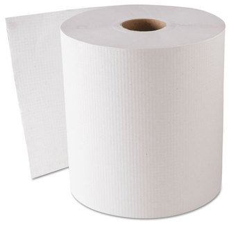 GEN Hardwound Roll Towels,  White, 8" x 800 ft, 6 Rolls/Carton