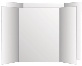 Eco Brites Tri-Fold Project Board,  36 x 48, White/White, 6/Carton