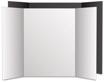 Eco Brites Tri-Fold Project Board,  36 x 48, Black/White, 6/PK