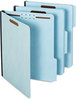 A Picture of product GLW-61542 Pendaflex® Earthwise® Heavy-Duty Pressboard Folders with Fasteners,  1/3 Cut Tab, Letter, Light Blue, 25/Box