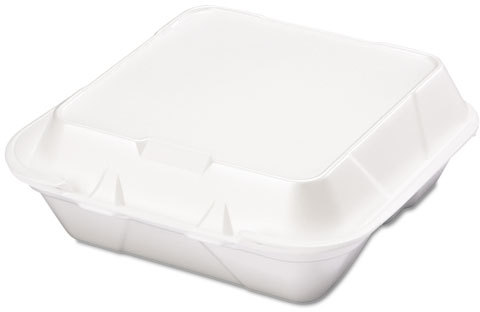 Dart Foam Container, 8W x 8L, White, 200 ct