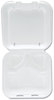 A Picture of product GNP-SN243V Genpak® Snap-It® 3 Compartment Vented Hinged Containers. 8 1/4 X 8 X 3 in. White. 100/bag, 2 bags/case.