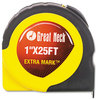 A Picture of product GNS-95005 Great Neck® ExtraMark™ Tape Measure,  1" x 25ft, Steel, Yellow/Black