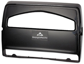 Georgia Pacific® Professional Safe-T-Gard™ Toilet Seat Cover Dispenser, 1/2Fold, 16 3/8 x 2 1/2 x 16 3/8, Black