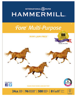 Hammermill® Fore® MP Multipurpose Paper,  96 Brightness, 24lb, 8-1/2 x 11, 5000/Carton