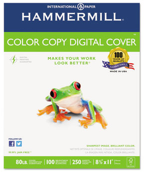 Hammermill® Color Copy Digital Cover Stock,  80 lbs., 8 1/2 x 11, Photo White, 250 Sheets