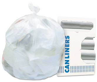 Can Liner.  43" x 48".  56 Gallon.  16 Micron.  Natural.  25 Bags/Coreless Roll.