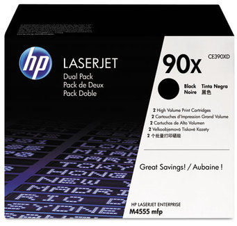 HP CE390XD Toner,  (CE390X-D) 2-pack High Yield Black Original LaserJet Toner Cartridges