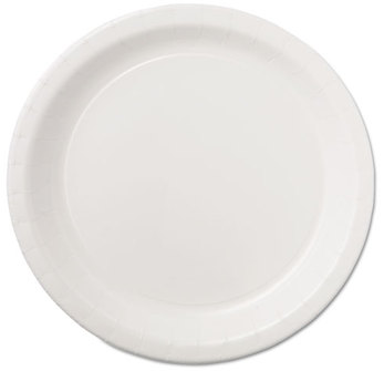 Hoffmaster® Coated Paper Dinnerware,  Plate, 9", White, 50/Pack, 10 Packs/Carton